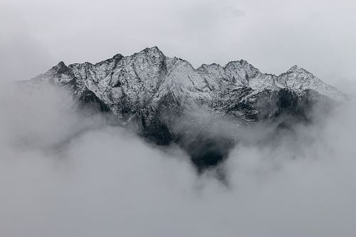 landscape photography of black mountain
