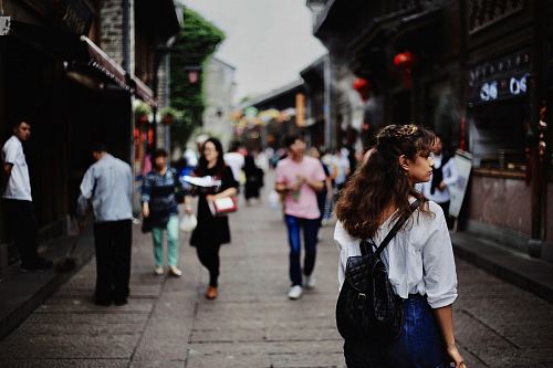 people walking on street
