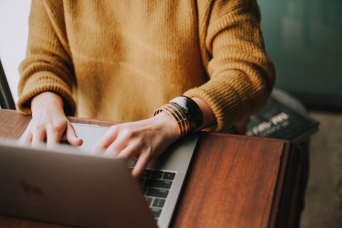 person using laptop computer