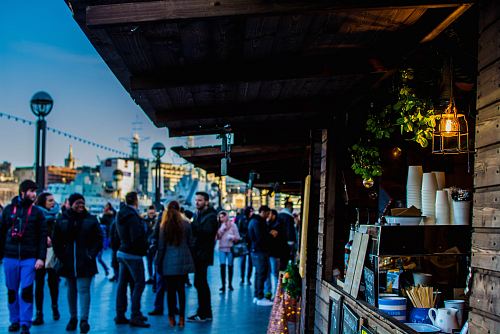 photo of people walking near store