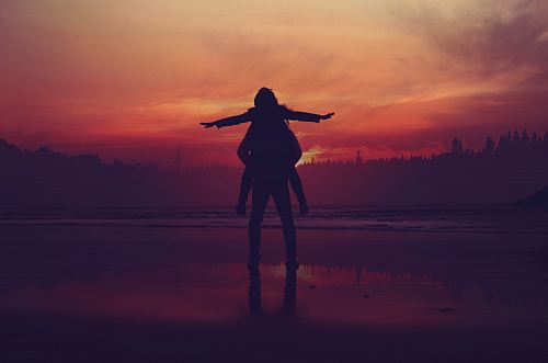 silhouette of man and woman