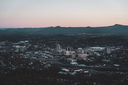 top view of cityscape under gray sky