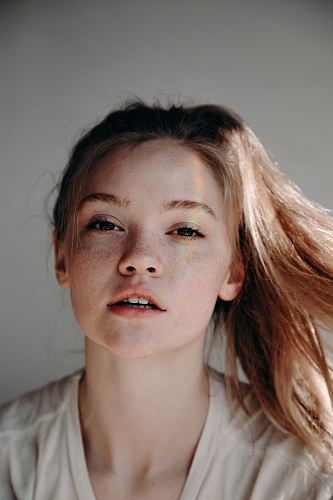 woman wearing white top