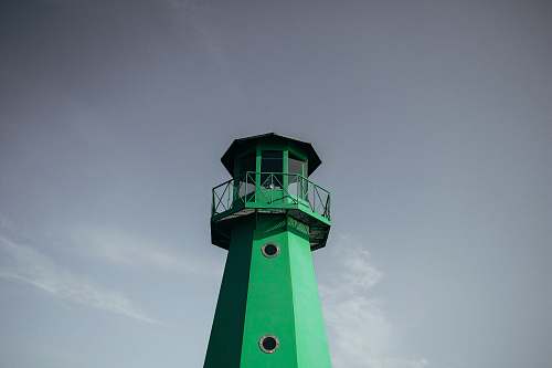 lighthouse green lighthouse under cloudy sky during daytime gdańsk