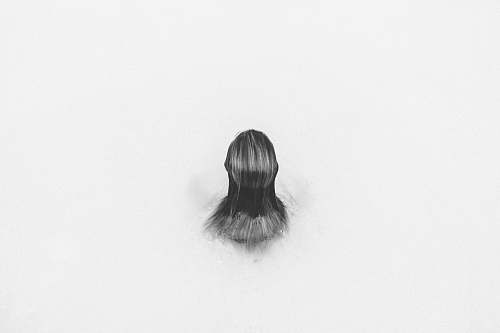 grey sketch of human hair back