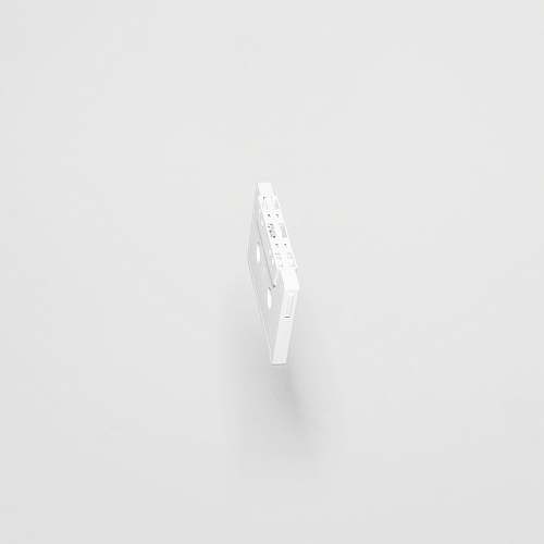 white white cassette tape with white background minimalist