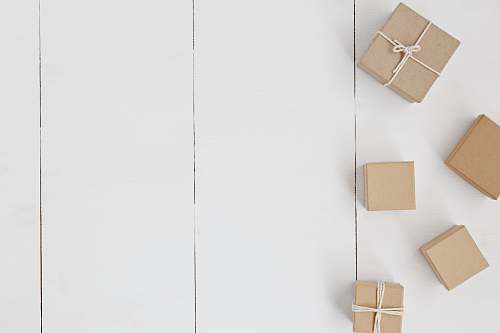 holiday brown gift box on white surface gift