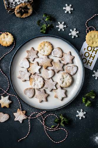 winter butter cookies on plate food