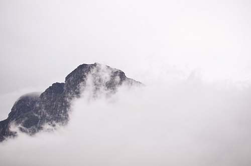 mountain gray mountain covered by mountain mist
