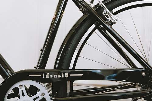 bike black Bianchi bicycle frame wheel