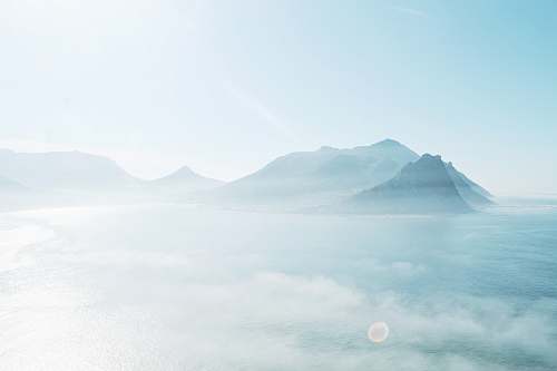blue bird's-eye view photography of mountain sky