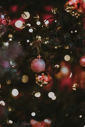 tree red Christmas baubles ornament