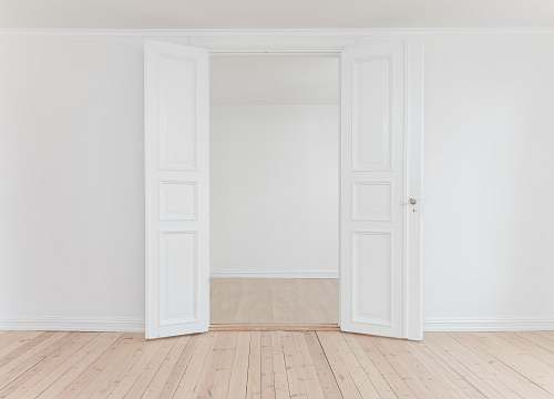 interior minimalist photography of open door door