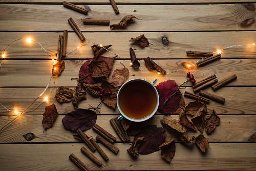fall white ceramic mug tea