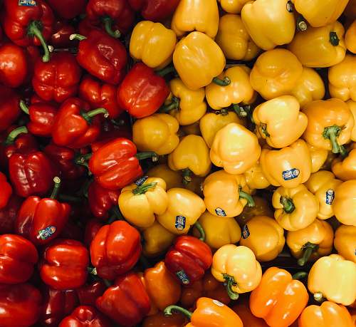 pepper yellow and red bell peppers vegetable
