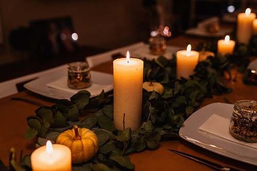fire lighted pillar candles flame