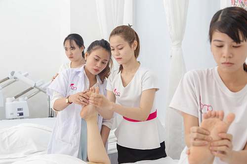 person group of women inside room massage