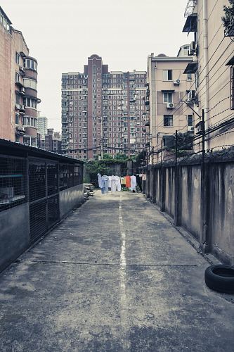black and white concrete building