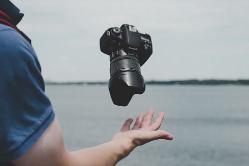black Canon DSLR camera