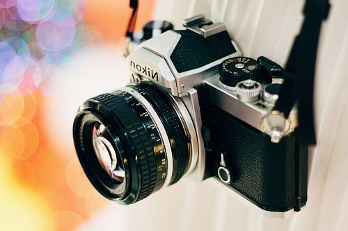 black Nikon DSLR camera
