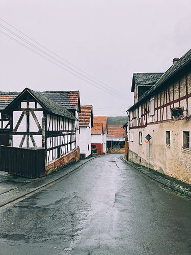 black painted building
