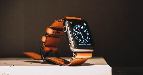 black smartwatch on box