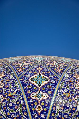 blue and white floral glass roof