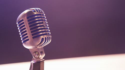 condenser microphone with black background