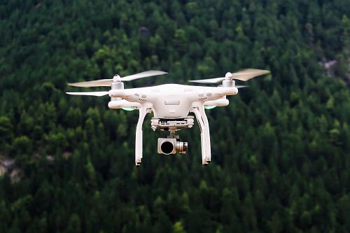 drone flying in sky
