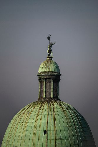 green dome with finial