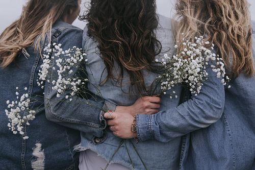 group of women facing backward