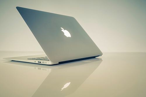 MacBook Air on white surface