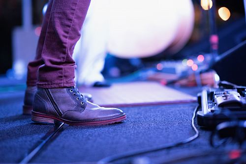 pair of brown leather shoes