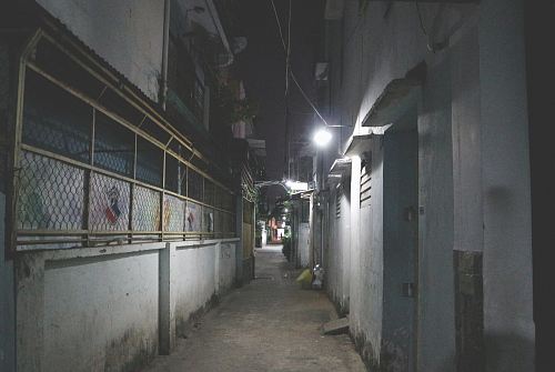 pathway surrounded by building