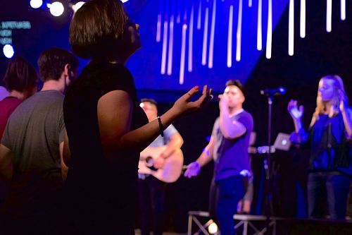 people standing near people playing instruments
