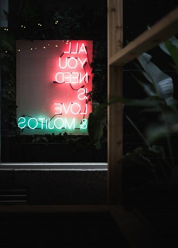 red and green neon signage
