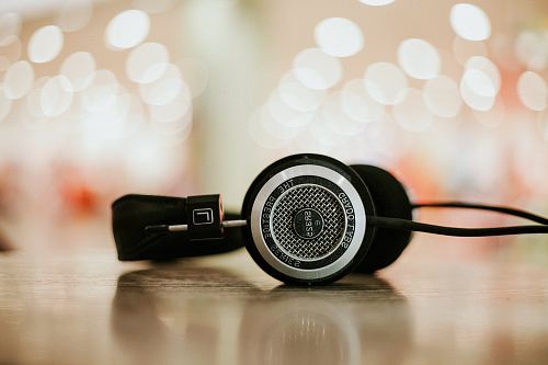 selective focus photo of black headset