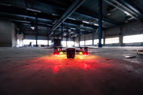 shallow focus lens photo of drone