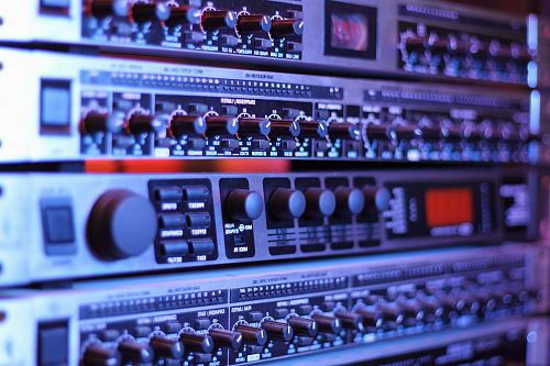 shallow photography of black and silver audio equalizer