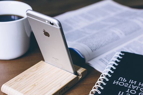 silver iPhone 6 on rack