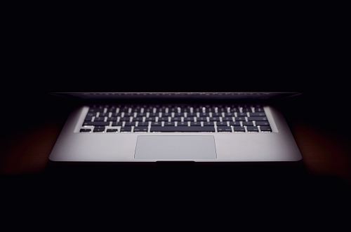 slightly opened MacBook Air