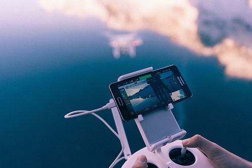 smartphone on phone holder