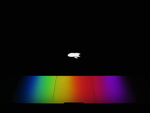 turned on Apple MacBook