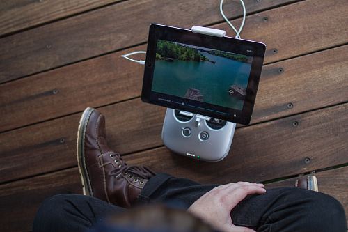 turned on black tablet computer
