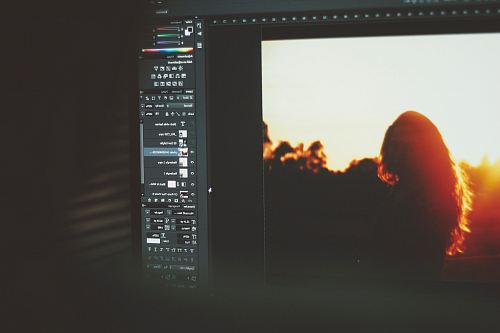 turned on computer monitor