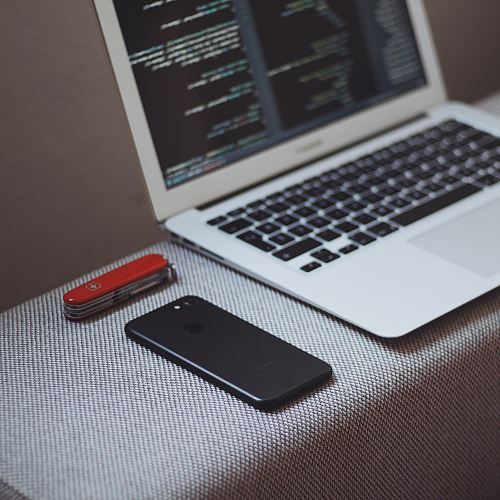 white laptop computer