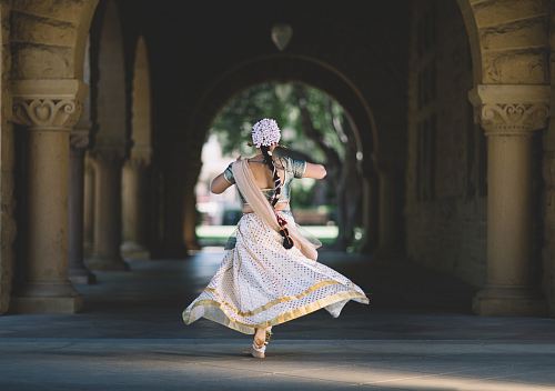 woman running on hallway