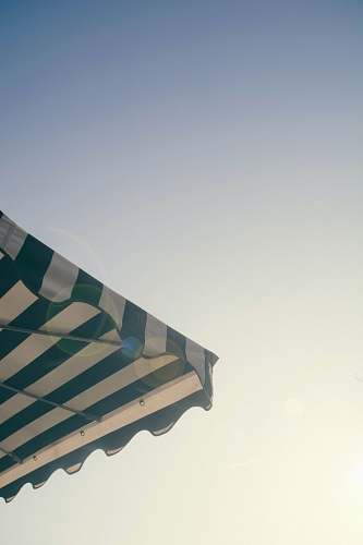  white and green striped umbrella 