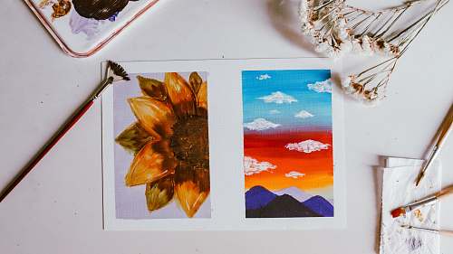 painting yellow and brown flower painting canvas