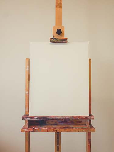 canvas brown wooden table with white wall lamp